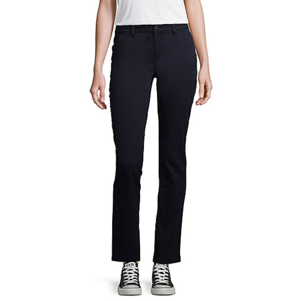 Arizona Navy Slim Fit Straight Pants Size 1